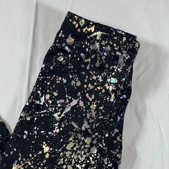 Pixie Lane Girls Black and Metallic Leggings Girls 5 - Picture 3 of 6